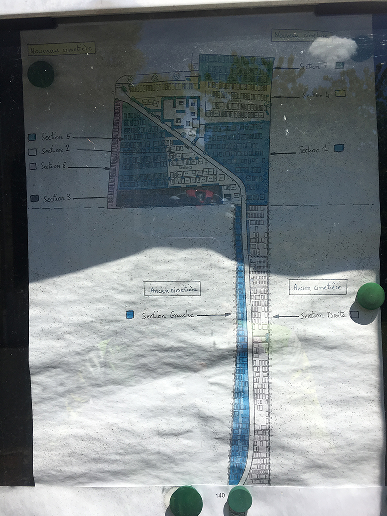 Diagram of the village cemetery in Contrexéville
